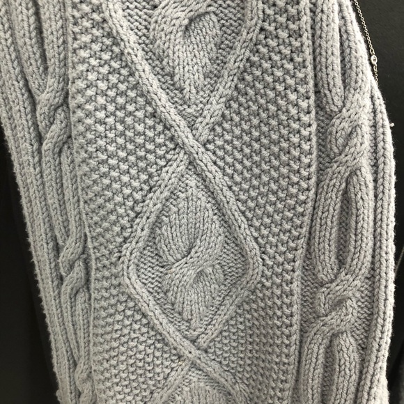 J.Jill gray/lavender Cable Knit Draped Cardigan - Picture 7 of 7